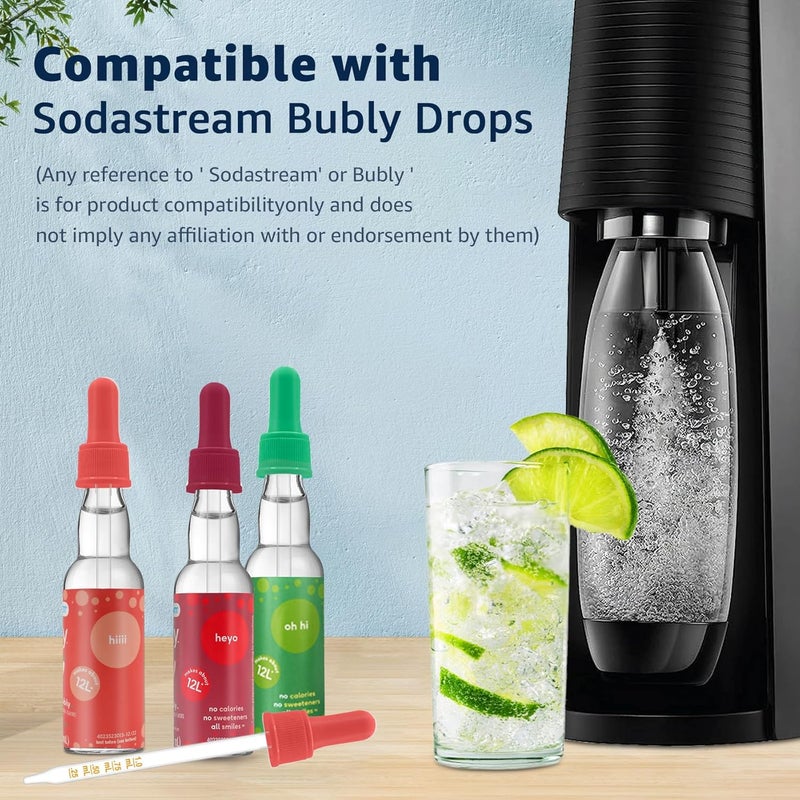 JAYOBGO Glass Dropper Pipettes Compatible with Sodastream Bubly Drops Flavors, Flavoring Dropper 1ML Pipette with Graduated Dropper for Sodastream Bubly Bottle, with Cleaning Brush(Colorful) - Image 5